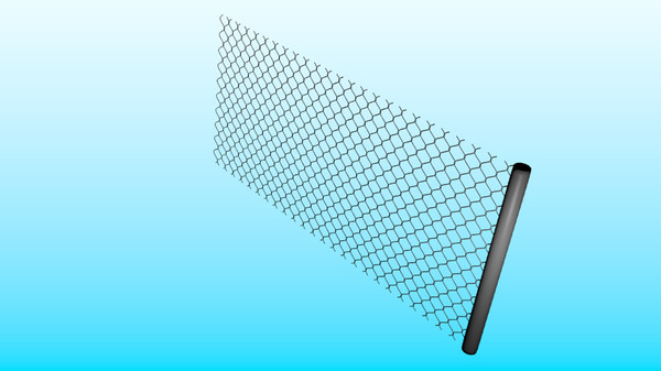 free metal chain fence link 3d model - Chain Link Fence by Domgang